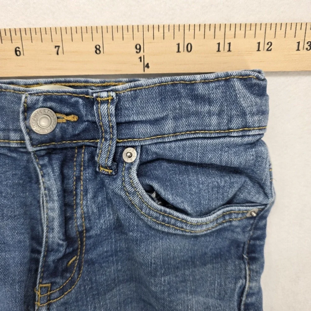 Levis 502 Boys Size 8 Regular Taper Jeans Blue Premium Denim 24x22 Casual